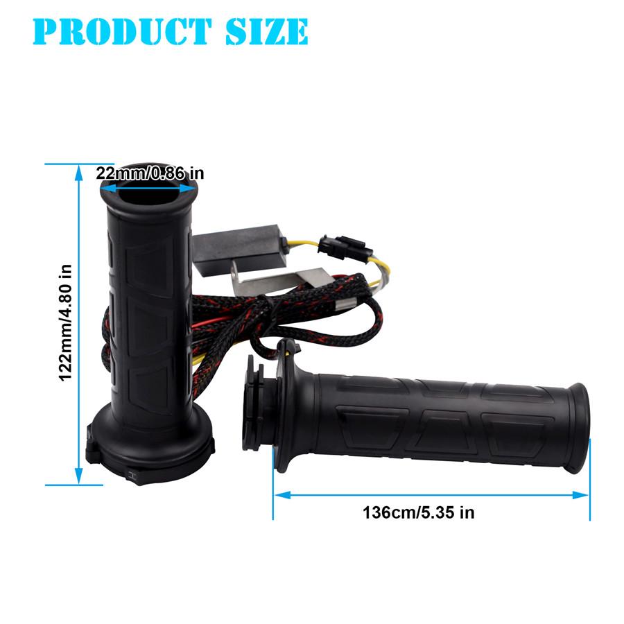 Black 7/8" Motos Motorcycle  Electric Heated Handle Motorbike Heating Grips Set