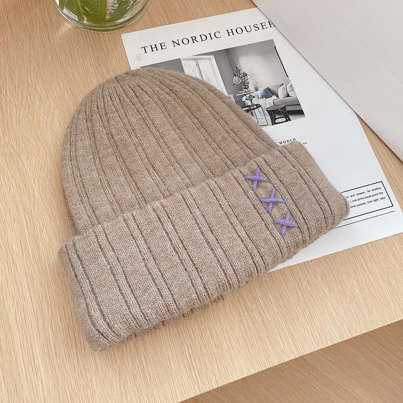 Hat for Women In Autumn and Winter Versatile Korean Thickened Warm Ear Protection Cute Knitted Wool Hat for Women Korean Style