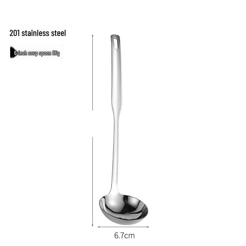 304 Stainless Steel Cooking Ladle & Skimmer - Thickened, Polished, Ideal for Soup & Porridge