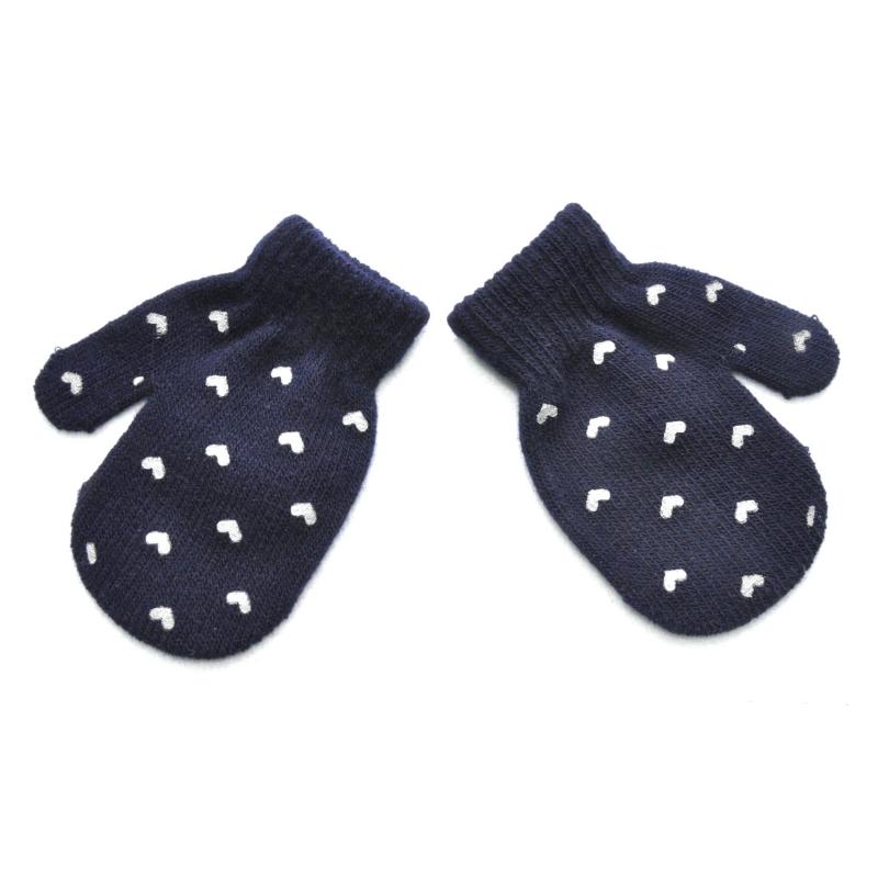 

Милые детские перчатки со звездами, зимние теплые детские перчатки с защитой от хватания, чехол для сумки с рисунком «Любовь» для малышей, девочек и мальчиков, варежки с полным пальцем тёмно-синий