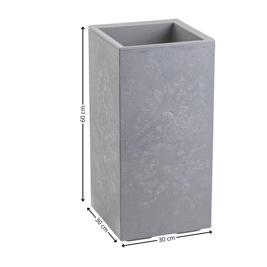 Donica Betonique Na Kółkach Szary Beton 30X30Xh60 Cm