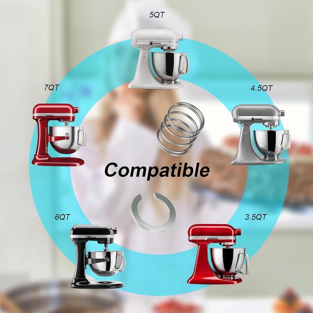 304 Stainless Spring and Washer For KitchenAid Mixers 3.5 Quarts to 7 Quarts Quick tall components