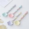 1~10PCS Ceramic Long Handle Spoon Kawaii Korean Ice Cream Hand Painted Dessert Spoon with Long Handle Kitchen Tableware