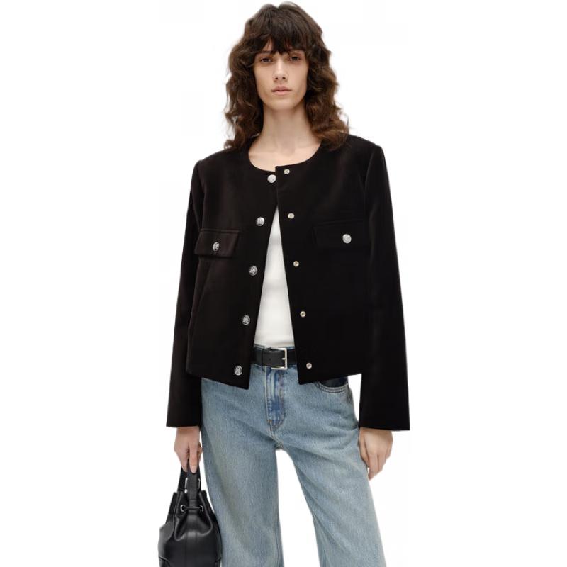 

MO&Co. Роскошный бархатный жакет-бокс с подплечниками M