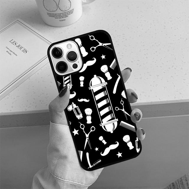 Hair Stylist Scissors Brush Switch Phone Case For iPhone 17 Air 14 15 16 13 12 Cover For Apple Pro Max Plus