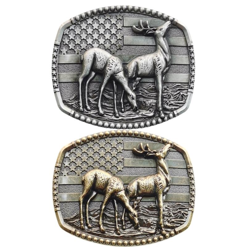 Engraved Deer Pattern Belt Buckle For Men And Women Western Belt Buckle for 1.5Inch Width Belt Waistband Accessories