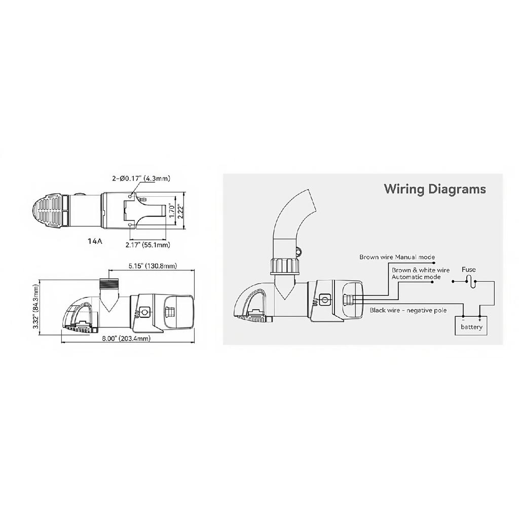 Seaflo Bootswasserpumpe Yacht Schmale Horizontale Automatische Bilgenpumpe Saugpumpe Induktionsentwässerung DC 12V24V