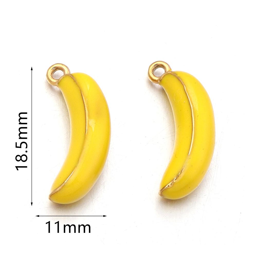 2pcs/lot Stainless Steel Enamel Charms Cute Fruit Strawberry Cherry Banana Flower Leaf Pendants For DIY Jewelry Making Necklace