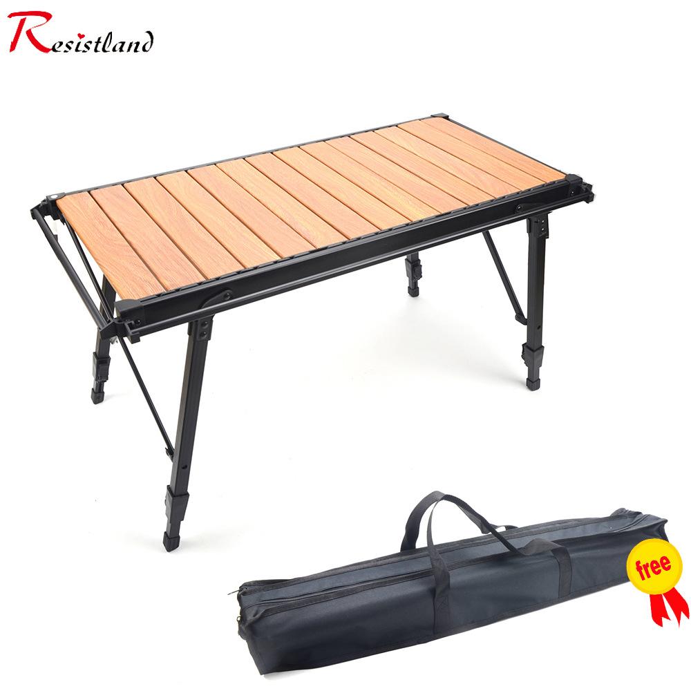 Outdoor Camping IGT Table Foldable Three-unit Table Aluminum Alloy Liftable Portable Detachable Multifunction Grill Table