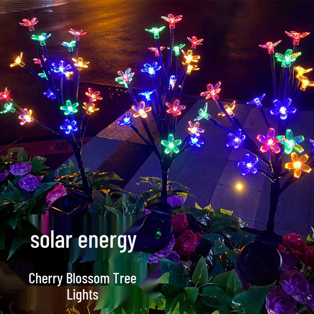 Cross-Border LED Solar Cherry Blossom Firework Lights for Garden and Courtyard Decoration