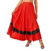 Womens Flamenco Dance Skirt Tiered Ruffles Wide Hemline Ballroom Dancing Skirt Carnival Stage Performance Costume