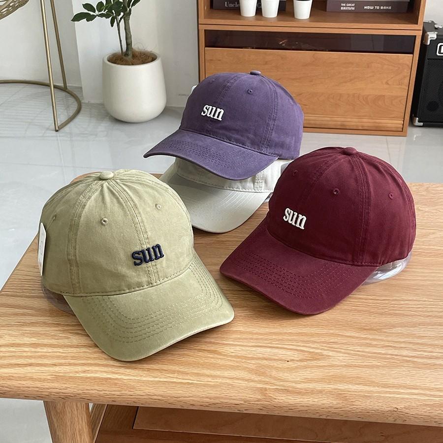 Fashion Hat Versatile Letter Sun Embroidery Soft Top Baseball Cap Children Couple Travel Cotton Shade Sun Protection Peaked Cap Men's Tide