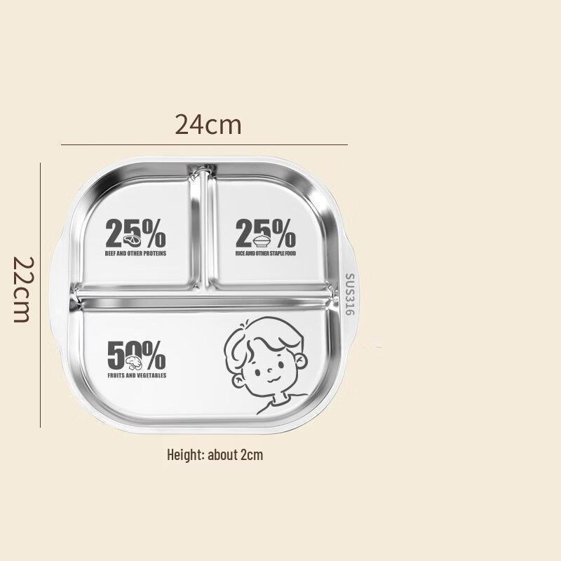 Fitness Portion Control 3-Compartment Meal Plate