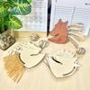 Top Quality 24 Pcs Wooden Horse-head-shaped Decorations, Painting Supplies, Diy Handicrafts, Wooden Hanging Decorations