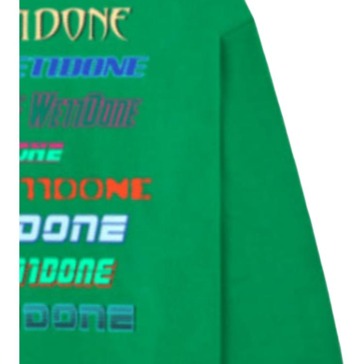 WE11DONE Rare Market Logo Print Color Block Dopamine Letter Rainbow Crewneck Sweatshirt Unisex Sweatshirt Green WD-TT1-22-848-U-GR