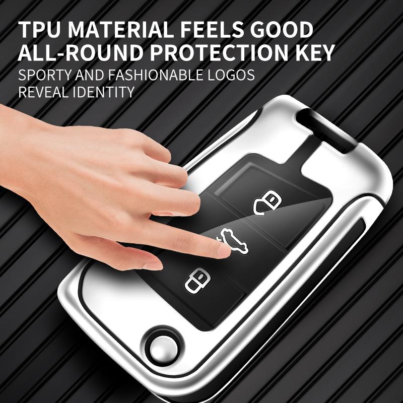 Zinc Alloy Car Key Case Cover Shell for VW Volkswagen Golf 7 Tiguan L Lavida PLUS SEAT Ateca Leon FR 2 Ibiza For Skoda Octavia