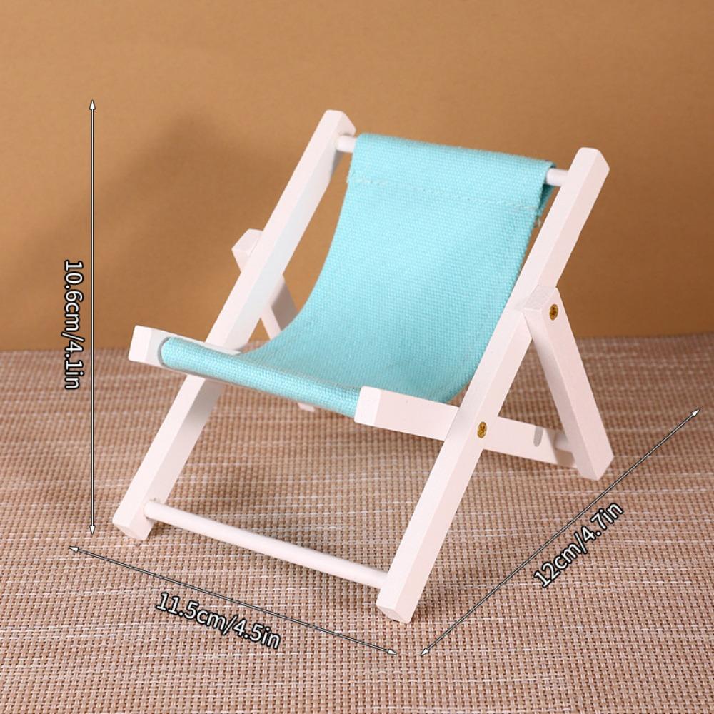 

Multicolors Foldable Beach Chair Model Wooden Outdoor Casual Reclining Chair For 10cm Cotton Doll 1