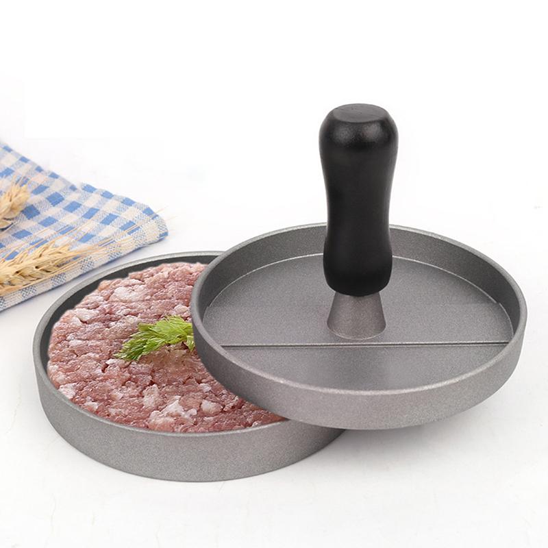 Vysoce kvalitní kulatá forma na hamburgery Hliníková slitina Maso na hamburgery Hovězí BBQ Burger Lis na maso Kuchyň Forma na jídlo