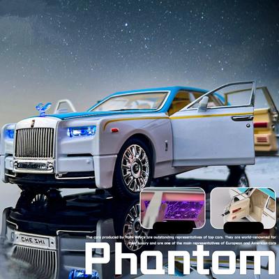 1/24 Rolls Royce Phantom Legierungs-Automodell Diecasts & Spielzeugfahrzeuge Metall-Automodell-Sammlung Simulation Sound Licht Kinderspielzeug Geschenk