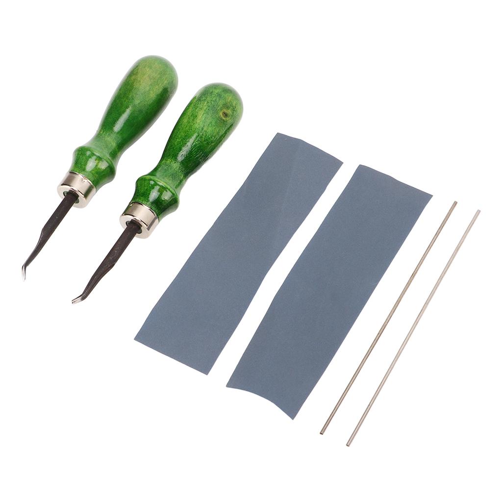 Edge Skiving Beveler Tools Incisive High Hardness Wooden Handle 2 Sizes Leather Craft Edge Cutting