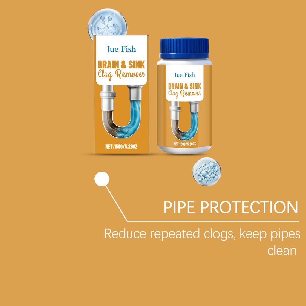 Drain Clog Remover Powder Pipe Dredge Agent Hair Grease Dissolver Kitchen Sink Bathroom Unblocker Fast Cleaning Tool 150g
