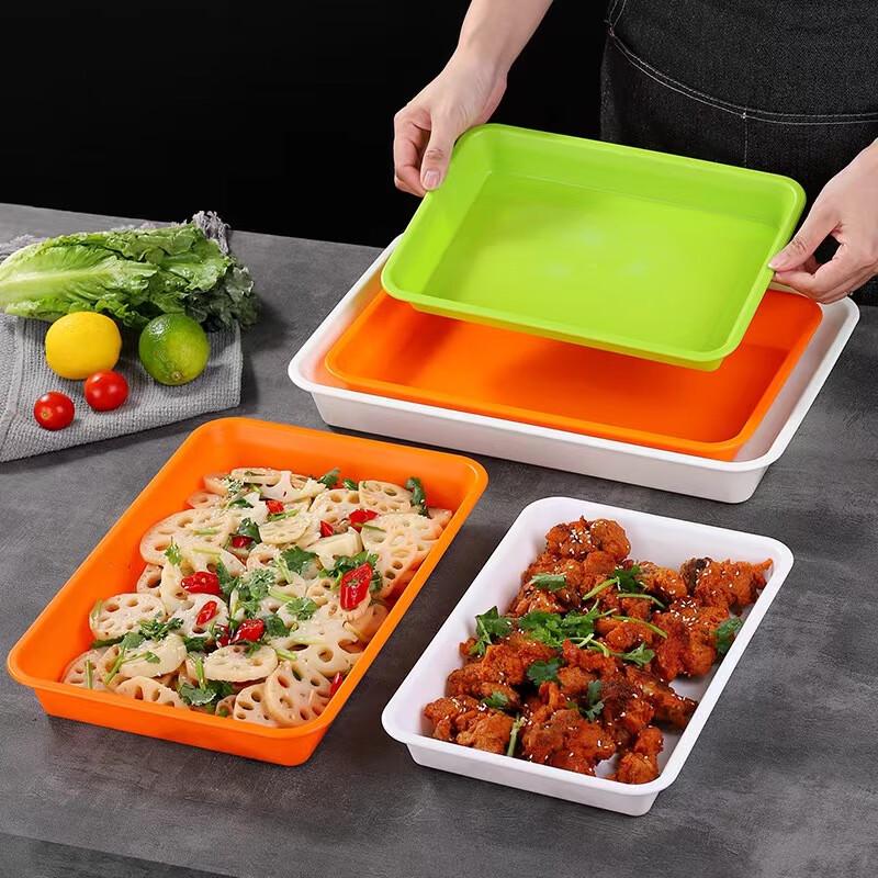 Commercial Thickened Plastic Serving Trays (10-Pack)