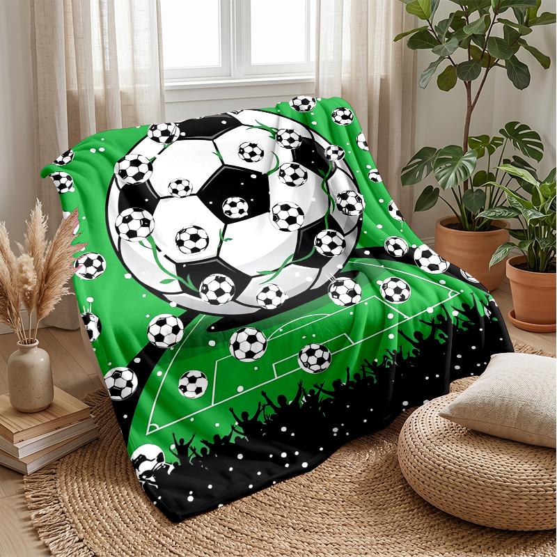Soccer Ball Breaking Glass Theme blanket Lightweight Warm Flannel Blanket Decorative Throw Blanket for Home Decoration