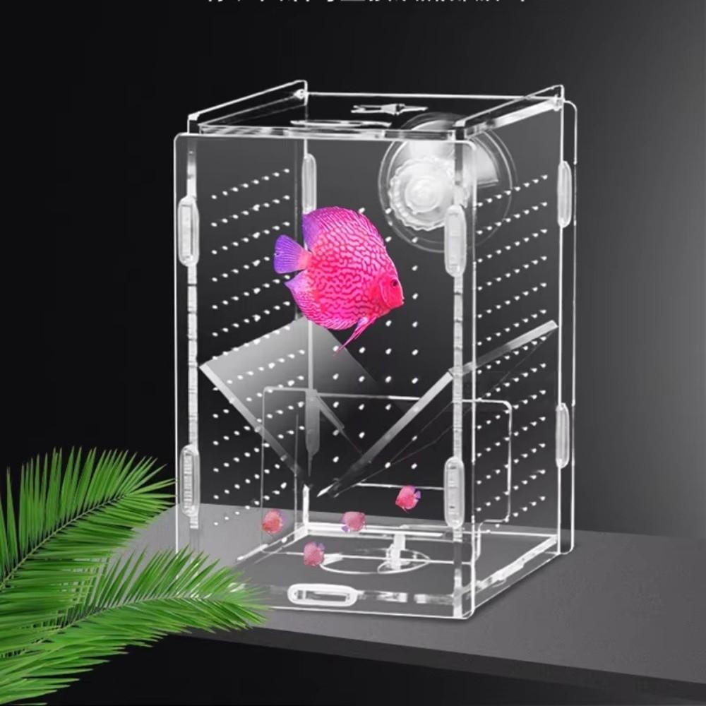 1PC Small Fry Aquarium Isolation Box Spawning Hatching Hatchery Divider Fish Breeding Box with Hook Acrylic Hydroponic Plant Box