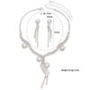 Gioielli Moda Sposa Catena Artiglio Strass Perla Delicata Collana Orecchini Combinazione Catena a Due Pezzi