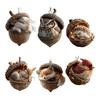 Forest Animal Acorn Ornaments Acrylic Cute Christmas Trees Hanging Decorations Rustic Home Decor Holiday Gift for Animal Lovers