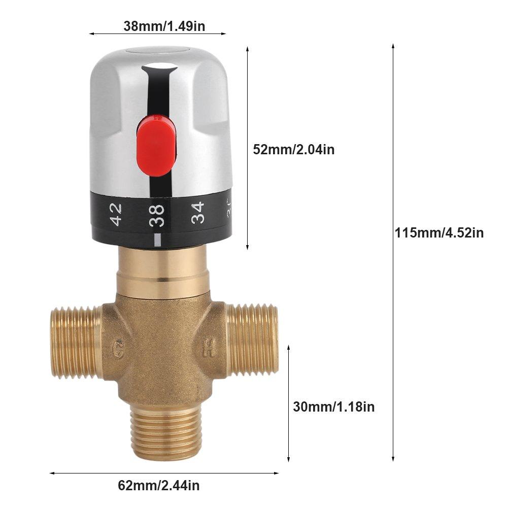 Acogedor Brass Thermostat Mixing Valve G1/2" Practical and Durable Temperature Control for Multi-Purpose Bathrooms and Kitchens