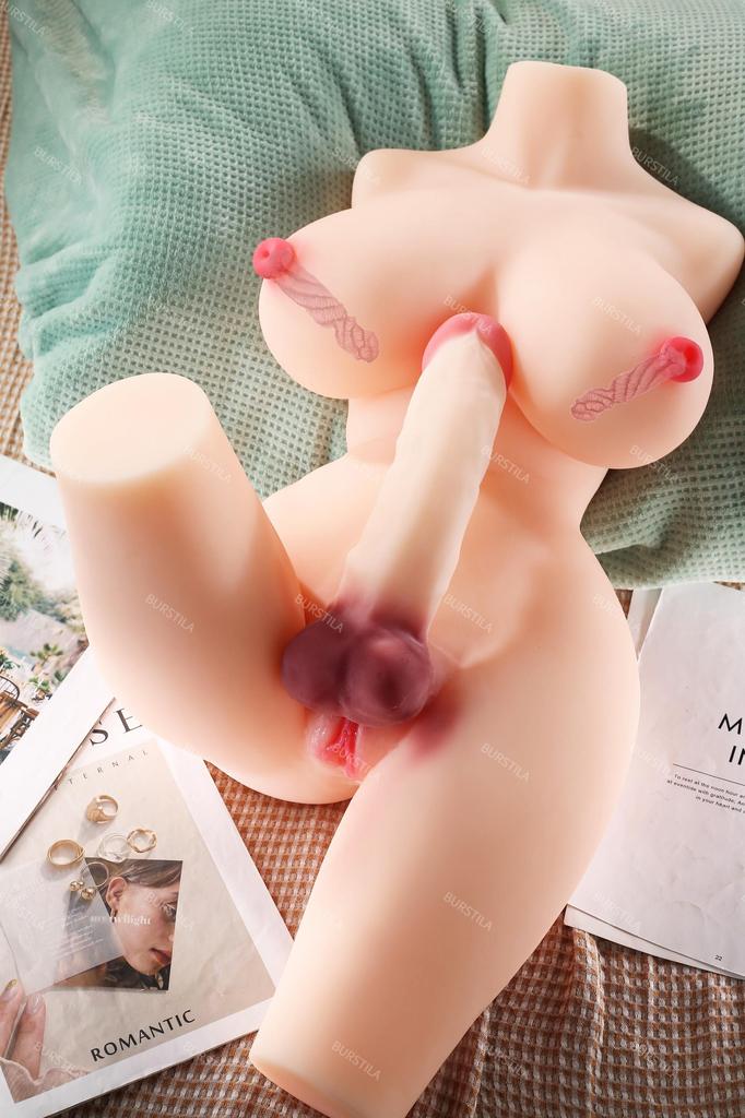 Half-body, armless, large-breasted, silicone sex doll with realistic touch, realistic breasts, adult toy for self-pleasure