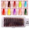 Solid Color Manicure Nail Tips Set with Multi-color Options - 240 Wearable Fake Nail Stickers