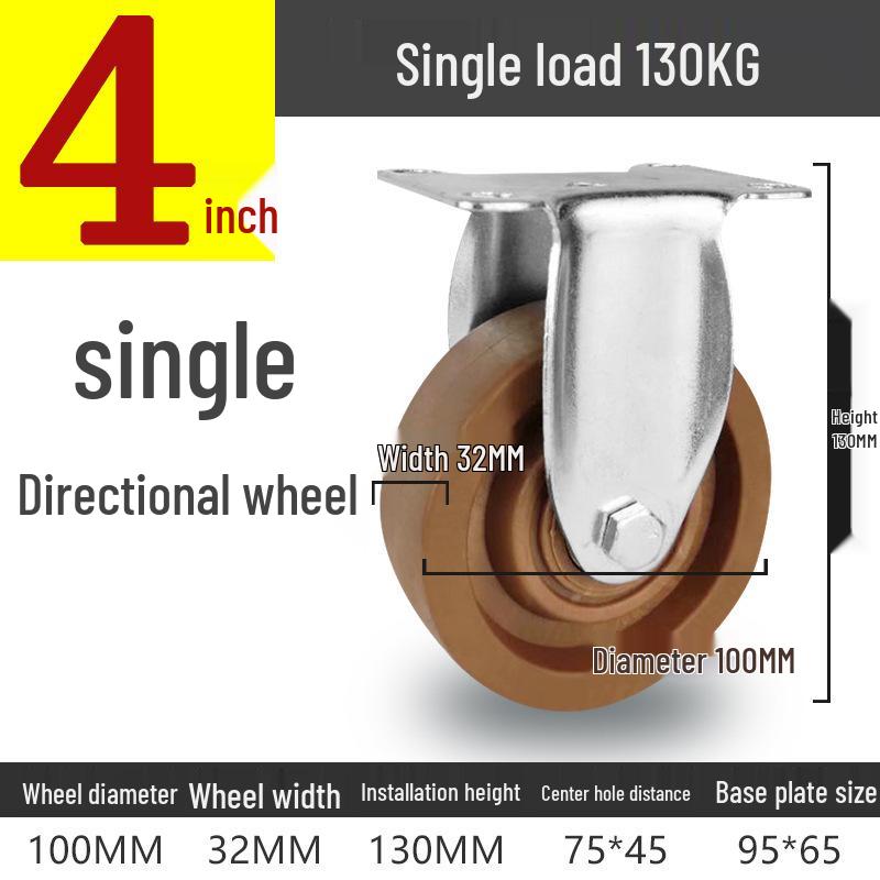3 to 5 Inch High-Temperature Resistant Swivel Casters with Glass Fiber Bakelite for Oven Carts (Up to 300°)