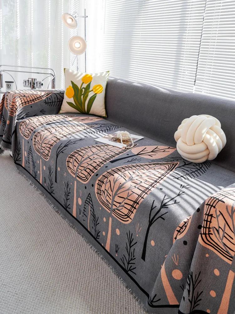 

Чехол для дивана из шенилла в скандинавском стиле, цветочное одеяло для дивана, универсальное всесезонное водонепроницаемое противоскользящее и устойчивое к царапинам покрытие для дивана 180x130cm 1pcs
