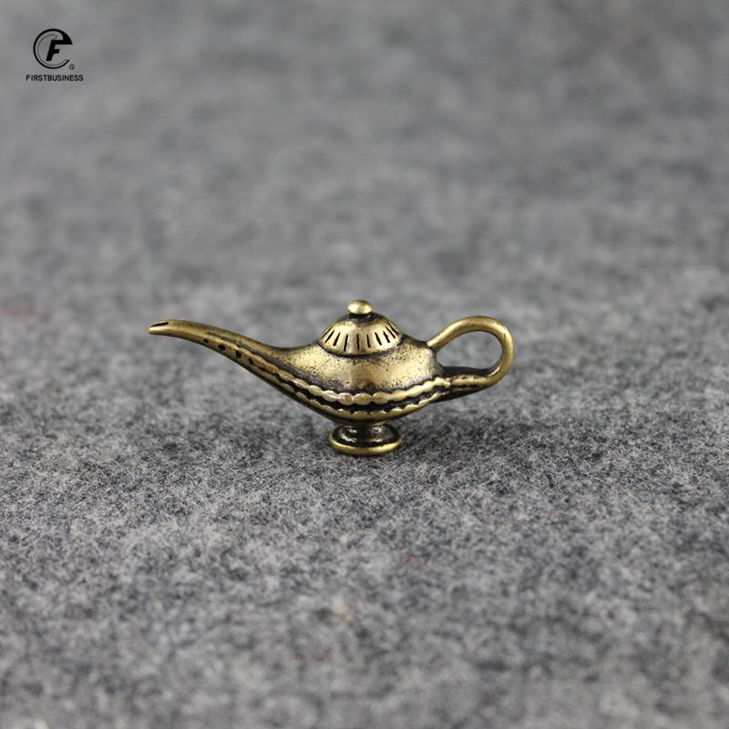 Antique Creative Wish Aladdin Lamp Candle Holder Arab Style Copper Lamp Ornament Vintage Luxury Home Decorations Crafts Tea Pet