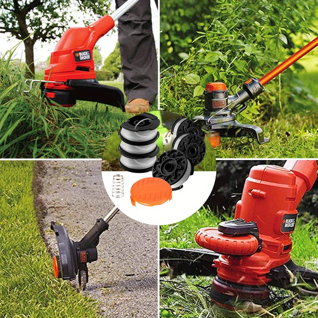 1set Trimmer Line Replacement Spool For Black+ Decker, Autofeed 30 Ft, 0.065-inch, Cap And Spring, Compatible With Gh900 Gh600 Gh610