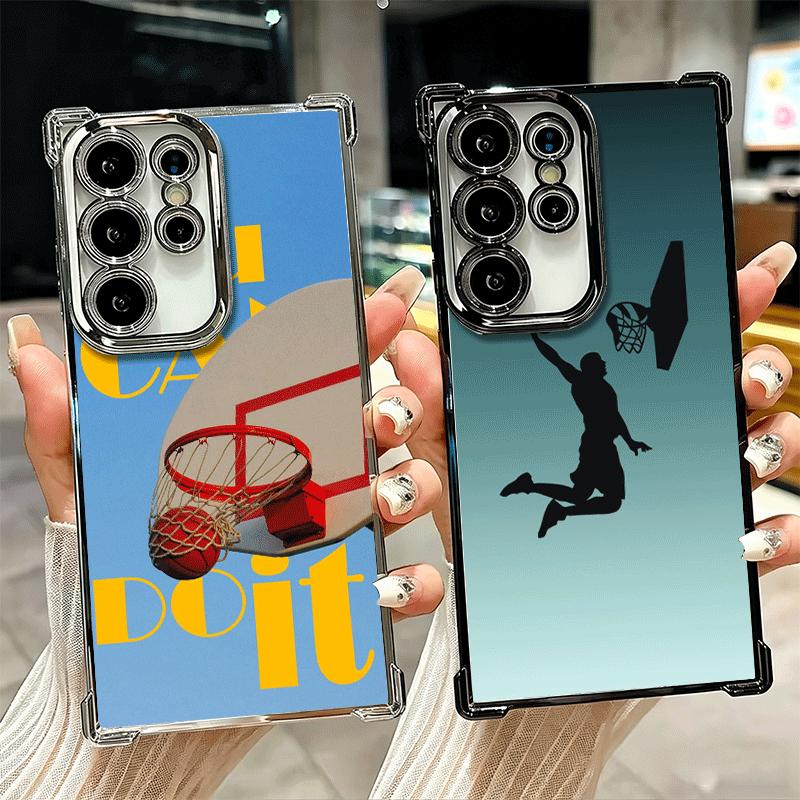 Basketball Sports Aesthetics Plating Phone Case For Samsung Galaxy S24 S25 FE S26 Edge S23 Ultra S22 S21 Plus S20 Anti-Fall Aira