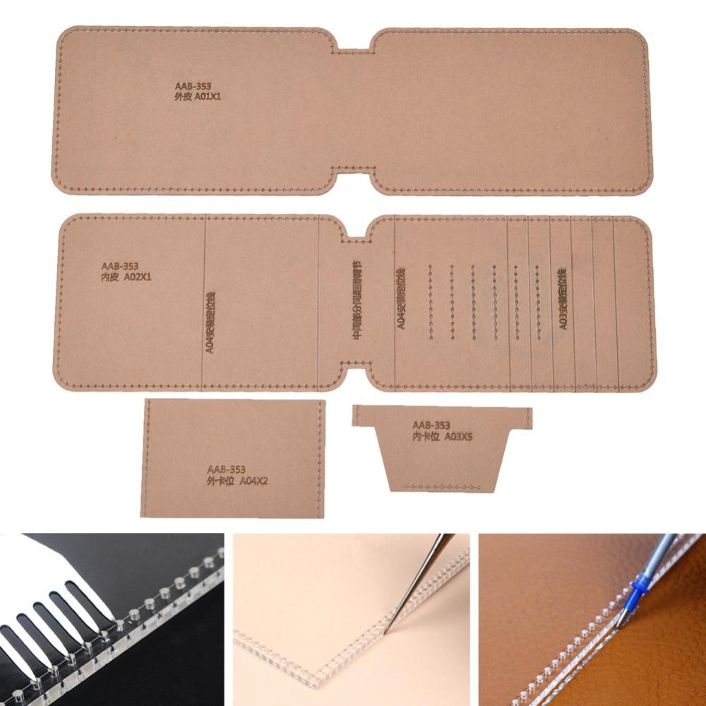 AAB-353 Wallet Template Transparent Acrylic Template Leather Pattern Acrylic  DIY Craft