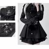 Japanese Y2 Aesthetics Vintage Bow Dress Shorts Set Women Gothic Lolita Style Long Sleeve Shirt Dress Elegant Party Dress Suits