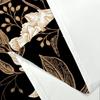 Torich Black Gold Floral Shower Curtain, Boho Dark Roses Leaves Botanical Aesthetic Flower Shower Curtain For Bathroom With Hook