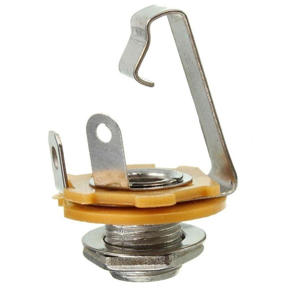 E-Gitarre 1/4" Mono Eingangsbuchse Stecker 6,35 Weibliche Basis Verstärkerbuchse Tonabnehmer-Adapter