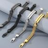 Klassisches 8MM Herren-Kielglied-Kettenarmband für den Mann Massiver 316L Edelstahl Herrenarmbänder Männliches Schmuckzubehör Graviert