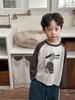 Autumn 2024 Kids' Raglan Sleeve T-shirt with Cartoon Print