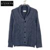 Settefili Cashmere Navy Shawl Collar Cable Knit Tops XS NavyUsed