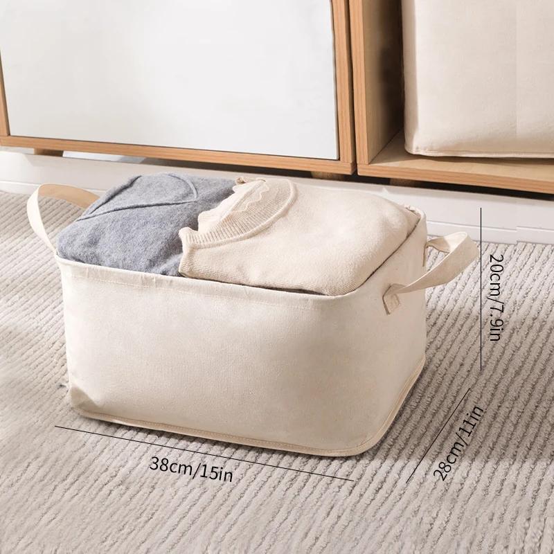 Cotton Linen Storage Basket Foldable Clothes Storage Bag Sundries Toy Organizers Wardrobe Cabinets Laundry Basket Hamper