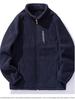 Men's Autumn Winter Stand Collar Thick Fleece-Lined Lambswool Jacket
