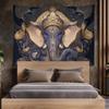 Blue Gold Elephant God Ganesh Tapestry Indian Mythology Elephant Head God Background Cloth Decoration Room Decoration
