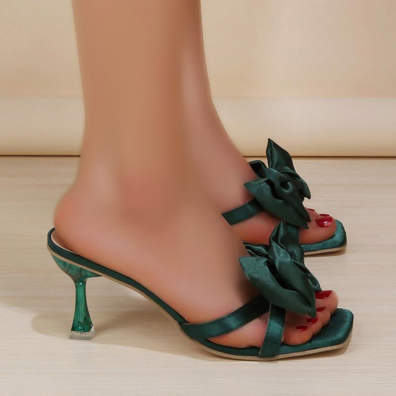 Dámské pantofle na vysokém podpatku Sexy sandály na jehlovém podpatku