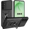 Case for Samsung Galaxy S26 FE, Protection with Ring and Sliding Camera Cover Black